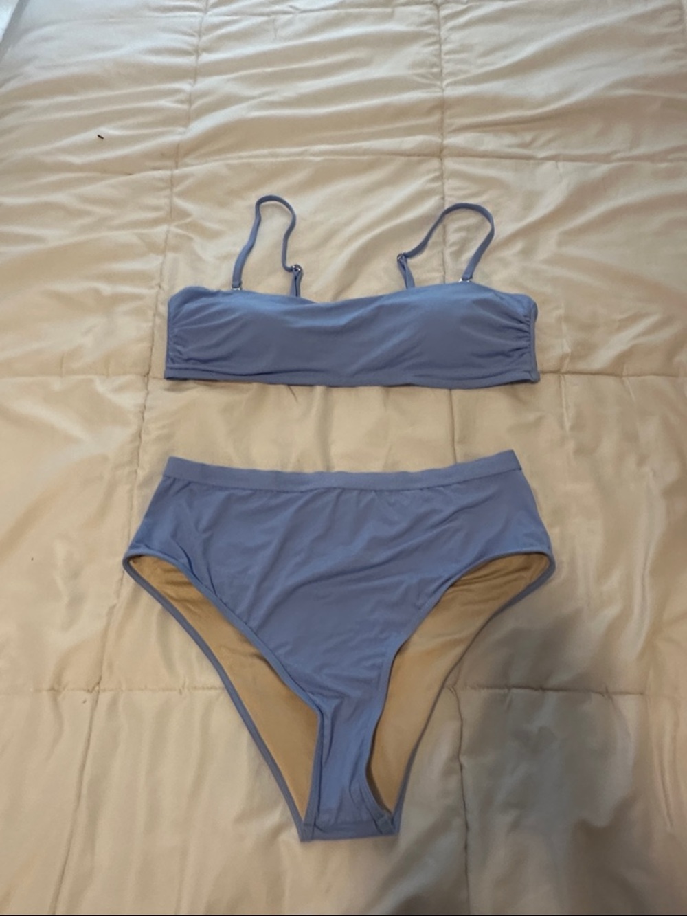 Light Blue High-Waist Bikini Set - Women's Swim